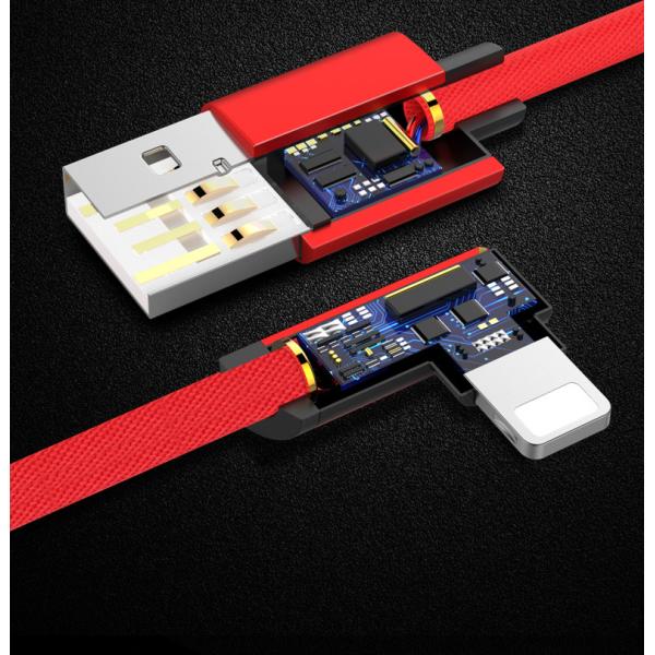 Iphone L Shaped USB Cable High Speed USB 2.0 Standard A Male To Apple B Male Down & Up Angle