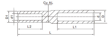 Ear Copper Wire Nose / Gtl Tube Oil Seal Square Connector Copper Aluminum Connecting Tube