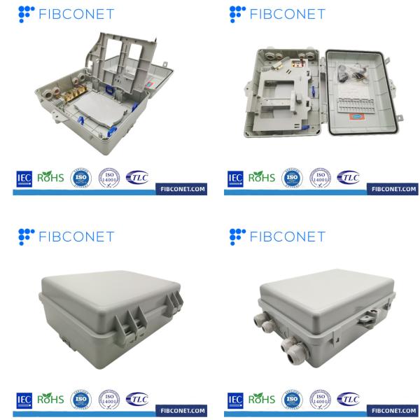 PP/PC/ABS Material 16 Cores IP55 Outdoor/Indoor Fiber Optic Distribution Box for ODF
