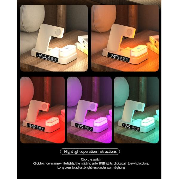 Multifunctional Qi Wireless Charger Dock Stand CE certified With Clock