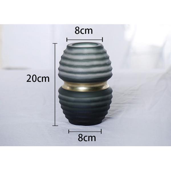 Gradient Gray Decorative Glass Vases Polished Surface Handling