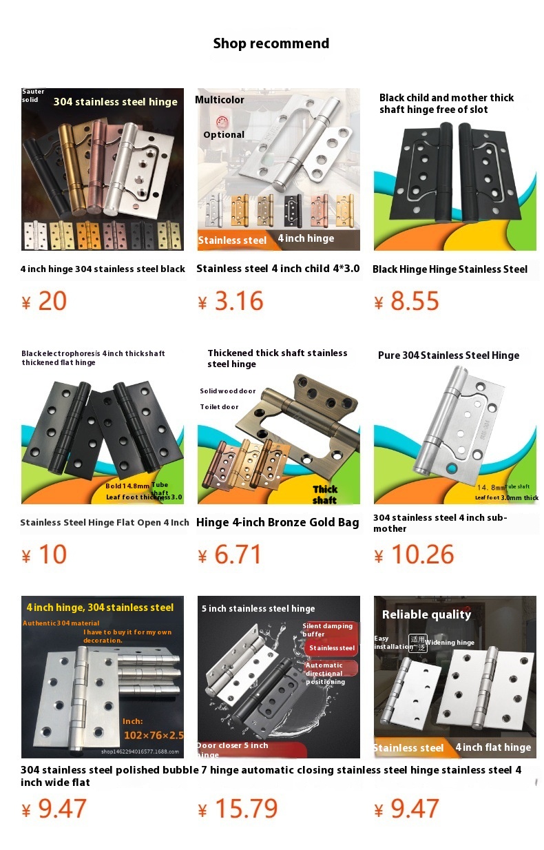 Modern Double-Open Automatic Closing Adjustable Stainless Steel Door Spring Hinge 110 Opening Angle Wall Mount