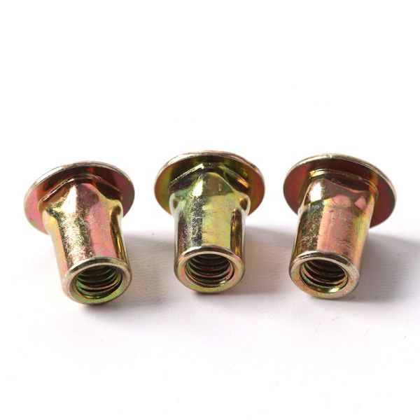 Carbon Steel Flat Head Square Rivet Nut Zinc Plated For Mining Application
