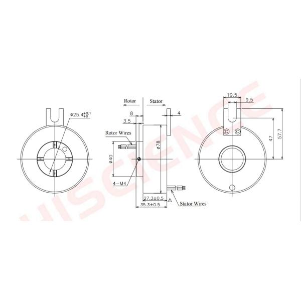 Hollow Shaft Rotary Joints High Temperature Slip Rings For New Energy Electroplating Automation Equipment