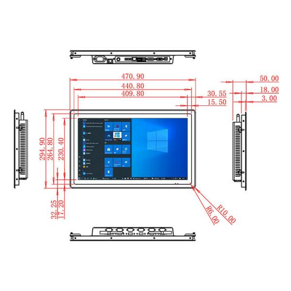 18.5-Inch Built-In Windows Monitor for Transportation Hubs and Logistics Operations