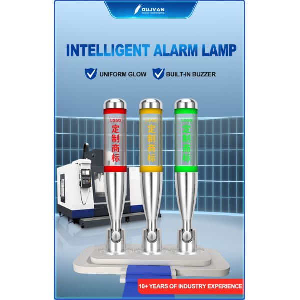 Three Color Led Alarm Tower Light With Buzzer AC 220V 90dB Buzzer Aluminum Shell