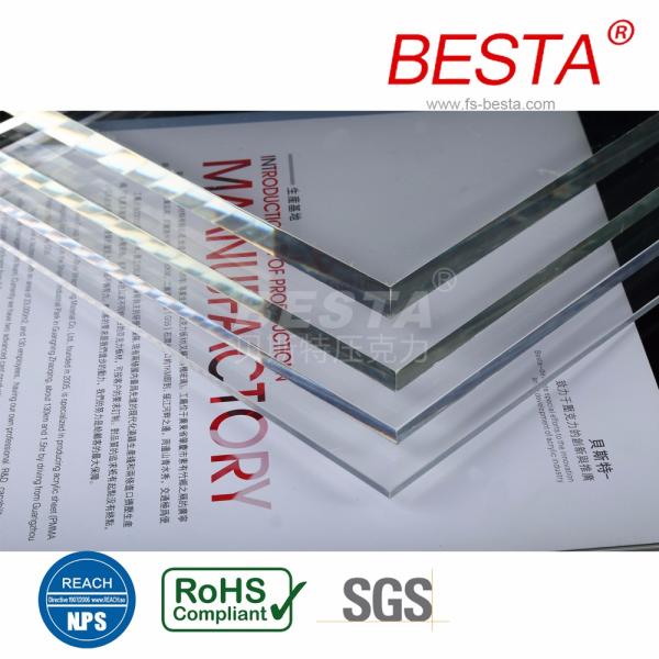 Moulding 24x36 2mm Transparent Acrylic Sheets With REACH Certificate