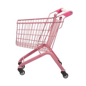 China Pink 20L Supermarket Mini Kids Shopping Carts Toy Metal Childrens Shopping Trolley on sale