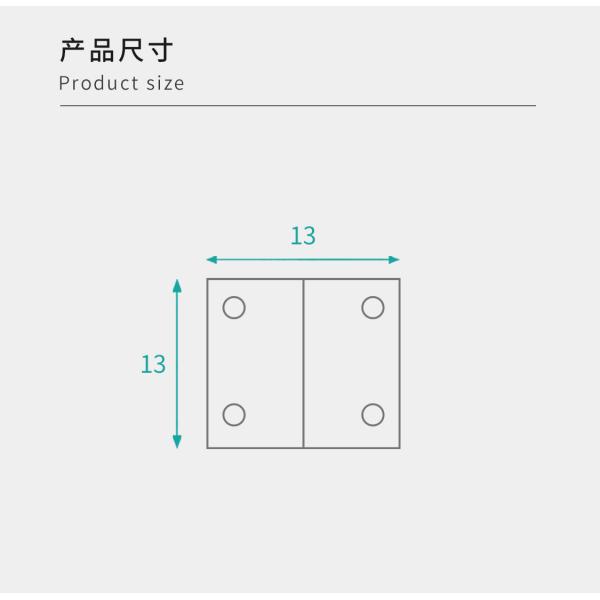 JINHAN JH-17008 Plastic Corner Brace 13x13mm High-Strength Hidden Mounting with Four Hole Design for Cabinet Wardrobe Furniture Panel Connections