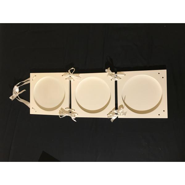 Wooden Baby Birth Souvenirs , 3 Folded Keepsake Photo Frame White Handprint Kit