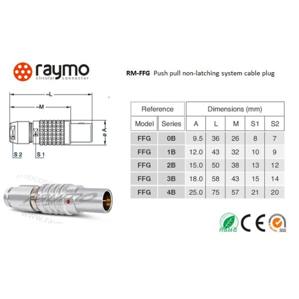 4 Pin Lemo Push Pull Connector FGG.1B.304.CLAD62Z IP50 Solder Termination