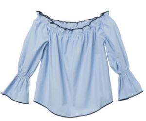 China Elastic Belt Blue Polyester Cotton Ladies Strapless Dress on sale