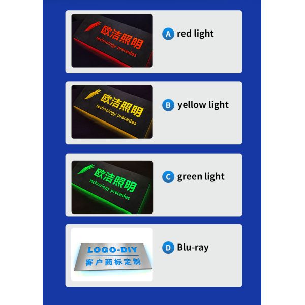 24V 220V 4 Color Luminous Lighting Name Board IP54 For CNC Machine Tool