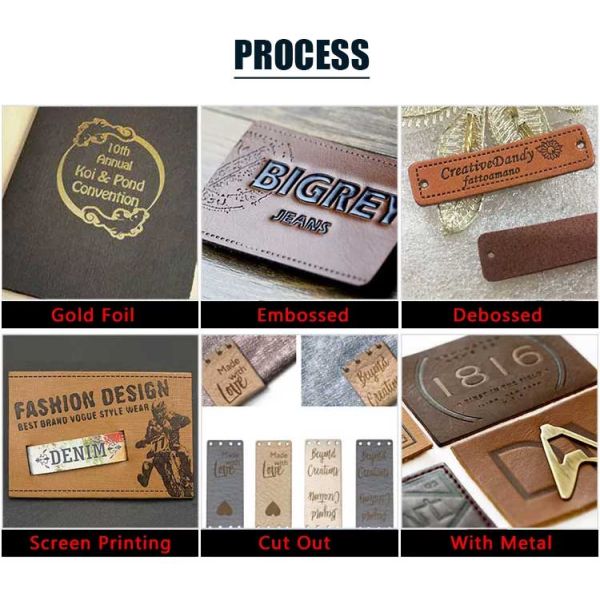 Custom Garment Accessories Suede Microfiber PU Leather Label With Debossed Logo for Shoes Clothes Bags