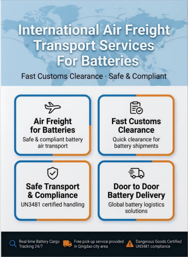 International Air Freight Transport Services For Batteries Fast Customs Clearance