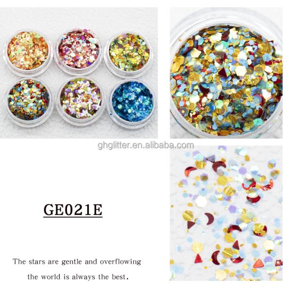 Mixed Hexagonal Butterfly Multicoloured Glitter Paillette Chunky Tumbler Decoration