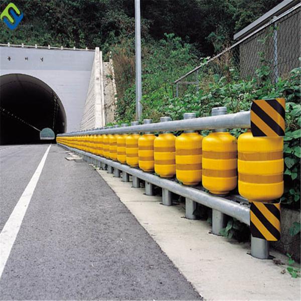 Traffic Safety EVA Buckets Rolling Guardrail PU And PVC Roller Barrier For Highway