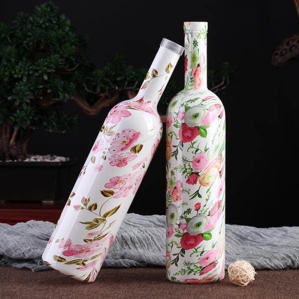 Clients' Specific Requirements Wood Pattern Style 75cl Glass Bottles for Wine and Beer