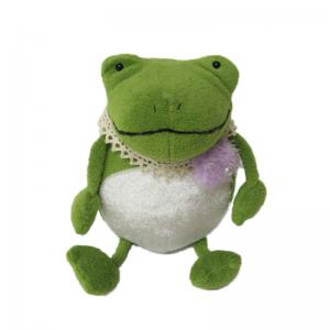 China Green Frog Prince Animal Plush Toys Baby Plush Toys For Home Decoration on sale