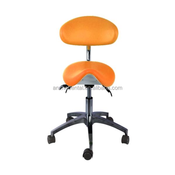 5 Universal Wheels Dentist Stool Green Color Metal Base Dentist Saddle Chair