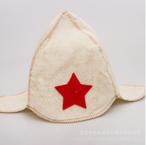 Eco-friendly wool felt sauna hat