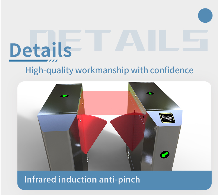 Automatic Revolving Pedestrian Access Electric Vertical Swing Flap Barrier Turnstile Security Gate