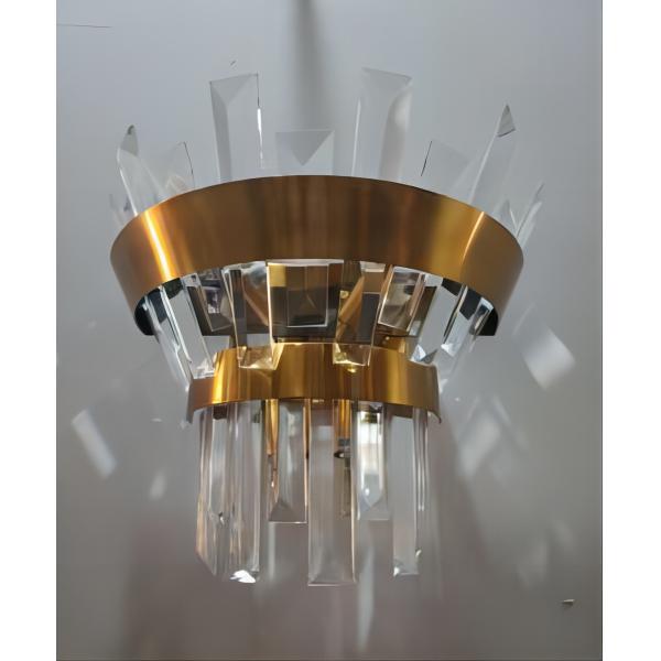 3000K - 6000K W8053 Gold Metal Crystal Wall Lamp Interior Decoration