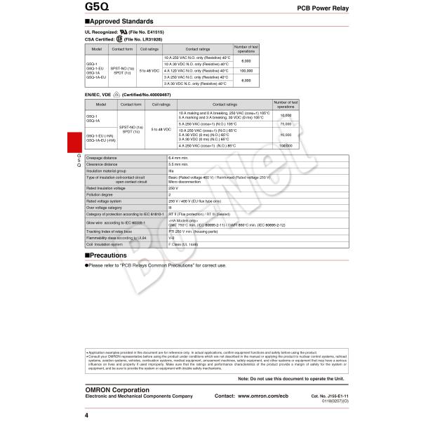 Omron orignal new electromagnetic relay G5Q-1A-12VDC 4PIN