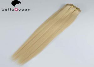 China 613 Golden Blonde Straight Clip In Human Hair Extension With No Shedding on sale
