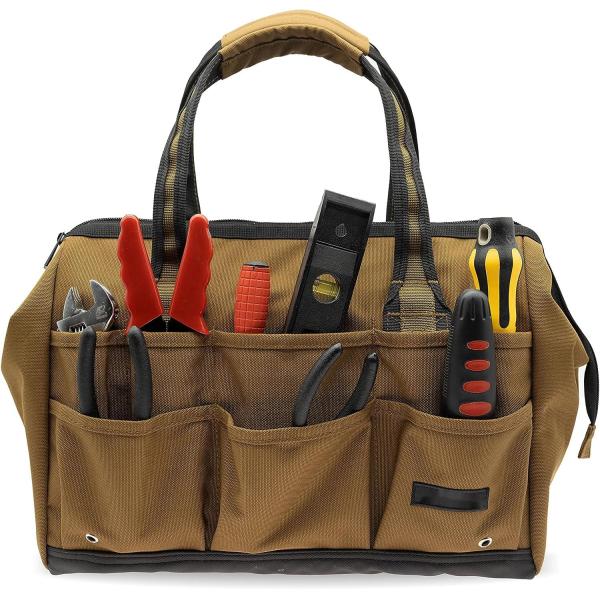 Premium Heavy Duty 14inch Tote Wide-Mouth Custom Travel Tool Bag