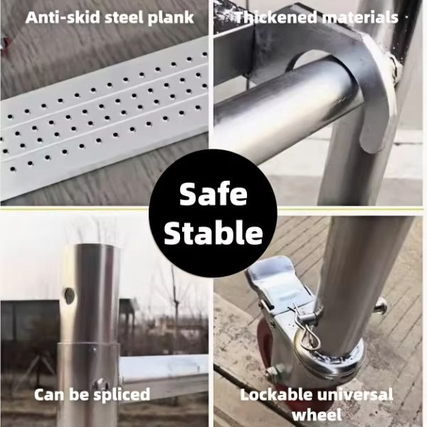 Foldable Movable Scaffolding with Swivel Casters and Brakes Compact Folding Design Meets OSHA ANSI Standards