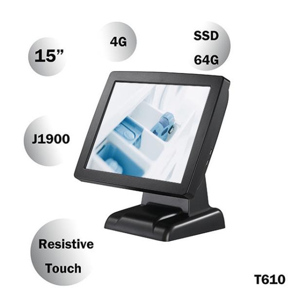 15" Industrial Grade A LED Point Of Sale Terminal Built - In VFD High Reliability