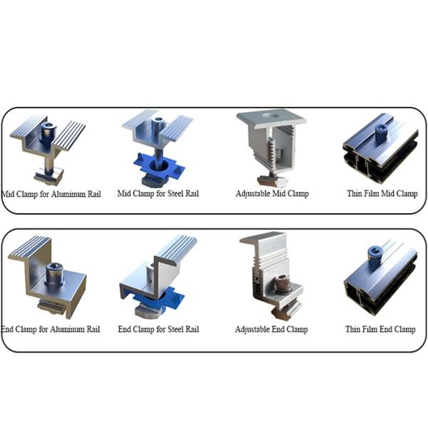 Thin Film Frameless Solar Panel Clamps Semi Flexible Mounting Brackets Anodized Surface
