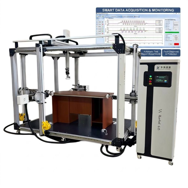 Multi Axis Table Furniture Durability Tester 2000N Horizontal Vertical Load Office Desk Fatigue Test Machine