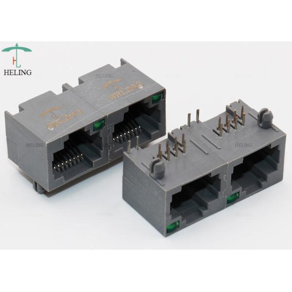 R/A 1x2 Ports Unshielded RJ45 Lan Jack / 8P8C Modular Connector MJ5688P-G012-XPRNL1