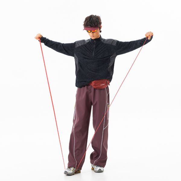 Custom OEM ODM Stand Collar Air Breath Thermal Fleece Pullover, Constant Temperature Warm Color Block Outdoor Hiking Top, Custom Logo & Fabric
