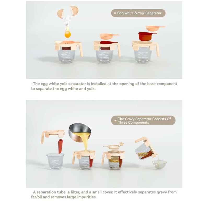 Multifunctional 700ml Capacity High Borosilicate Glass Measuring Cup Set for Food Preparation