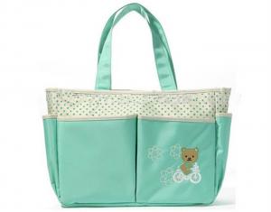 Buy cheap Light Green Fabric Cute Stylish Baby Changing Bags Embroidery logo on front product