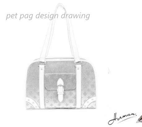 Design Classic Royal Quality Leather Grid Hand Pet Carriers