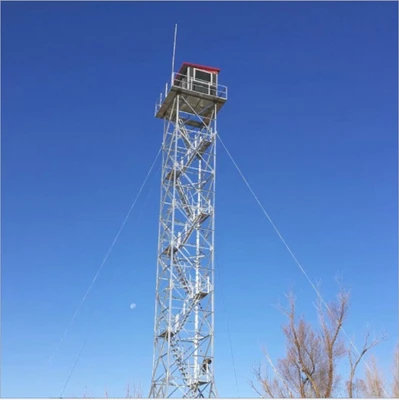 Steel Structure Tourist Tower Guard House Platform Observation Tower Angle Lattice Steel Watchtower