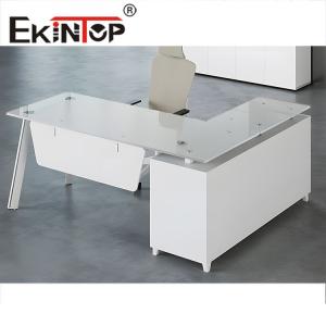 Buy cheap White Customized Toughened Glass Desk Tempered Glass Computer Desk product
