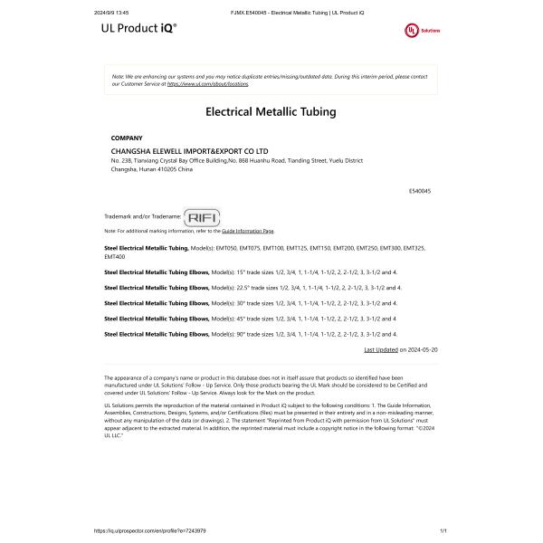 Pre Galvanized EMT Conduit Pipe 1 / 2 Inch For Electrical Metallic Tubing