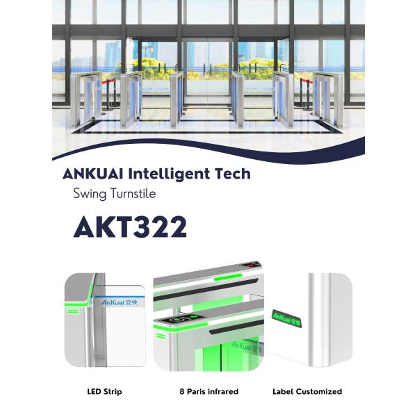 Contactless ID/IC/Face Recognition Swing Barrier Turnstile Access Control Speed Gate