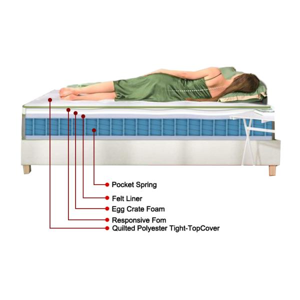 Factory Customization Pocket Coil Mattress Spring Double Layer Pocket Spring Unit of Non Glued