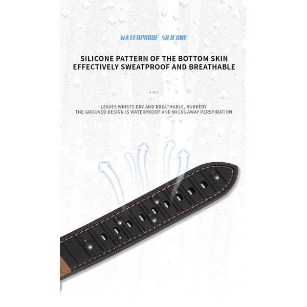 22mm Silicone Leather Watch Strap for iWatch Series 6 5 4 3 2 1 SE Luxury and Durable