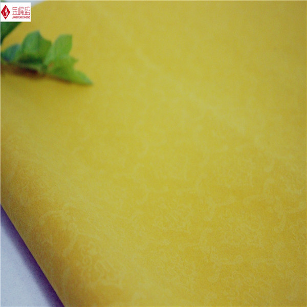 Soft Polyester Yellow Printed Velvet Fabric Embossed Flocked Customized