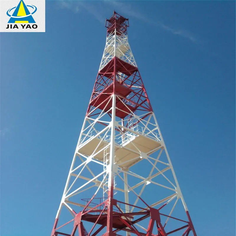 Solar Powered Antenna Tower Self Supporting Galvanized 20 30 40M 4G 5G Off Grid Telecom Mast