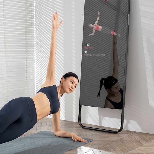 32 Inch 4K Intelligent AI Fitness Exercise Magic Mirror Touchscreen Android OS Voice Control Glass Wi-Fi Wall-mounted Indoor