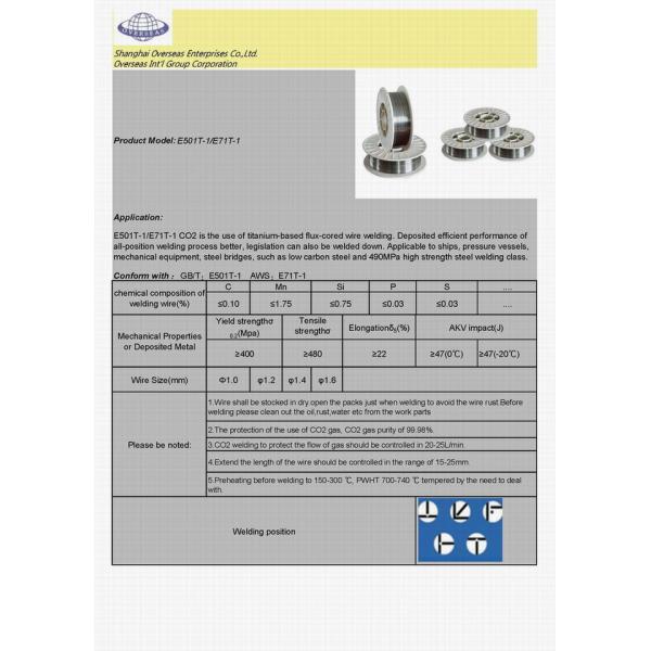 Gas shield Flux-cored Welding Wire E501T-1/ E71T-1 1.0mm 15kg spool high quality guarantee