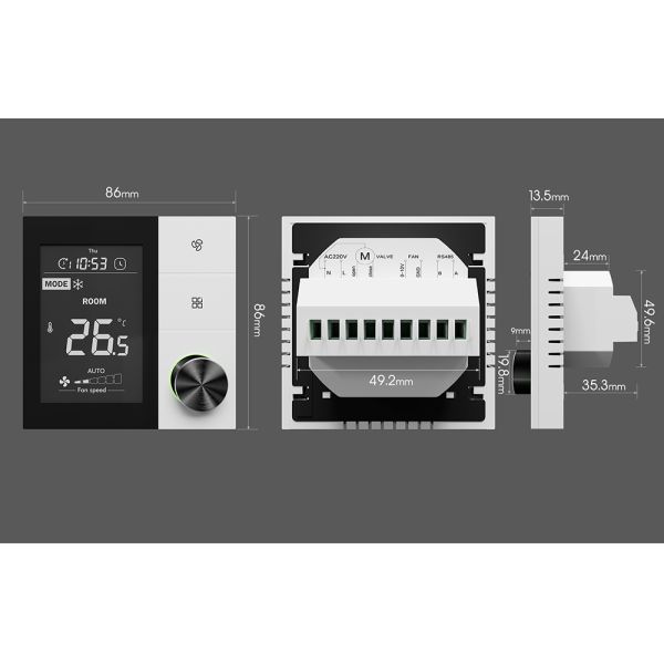 Programmable Temperature Controller With Knob Control For Commercial HVAC Projects